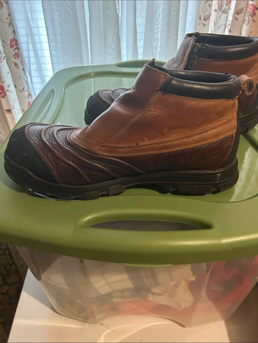 Polo by Ralph Lauren Brown Leather Men’s Rain & Snow Boots with Black Toe